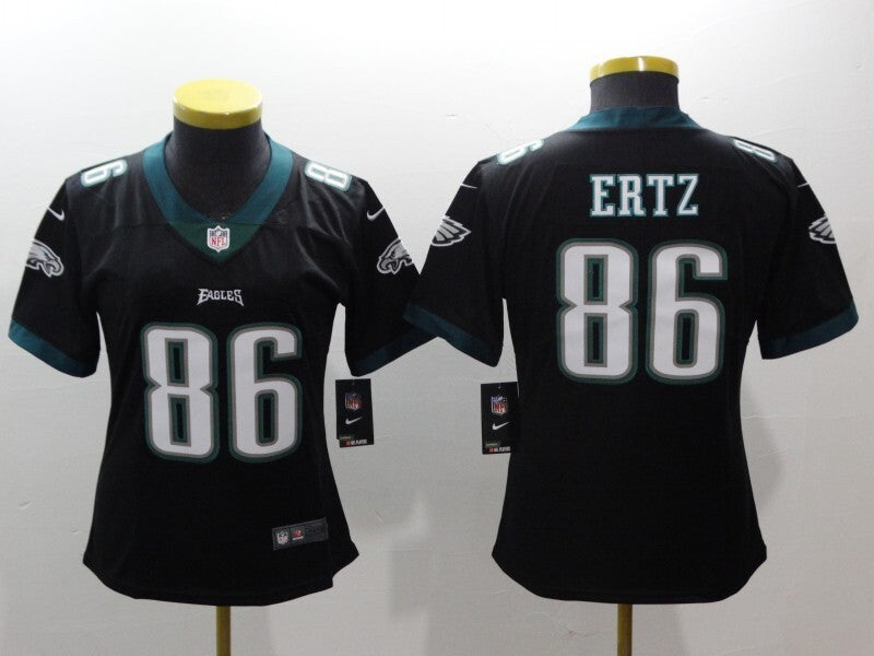 Eagles 23/24 Ertz #86 Black/White/Green Women NFL Jersey