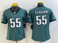 Eagles 23/24 Graham #55 Green/Black/White Women NFL Jersey