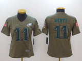Eagles 23/24 Wentz #11 Khaki/Gray Women NFL Jersey