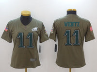 Eagles 23/24 Wentz #11 Khaki/Gray Women NFL Jersey