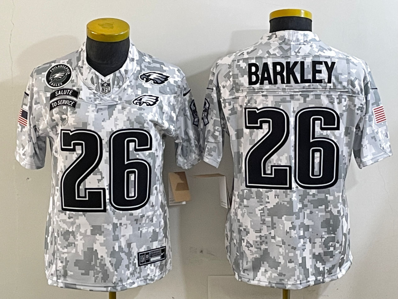 Eagles 25/26 Barkley #26 Arctic Camo Women NFL Jersey