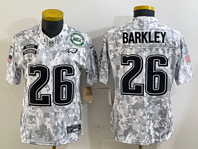 Eagles 25/26 Barkley #26 Arctic Camo Women NFL Jersey
