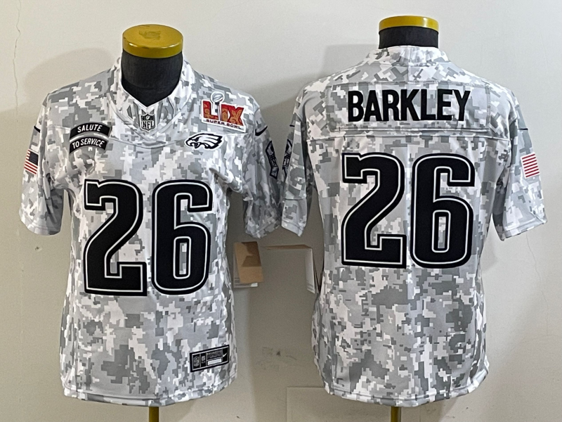 Eagles 25/26 Barkley #26 Arctic Camo Women NFL Jersey