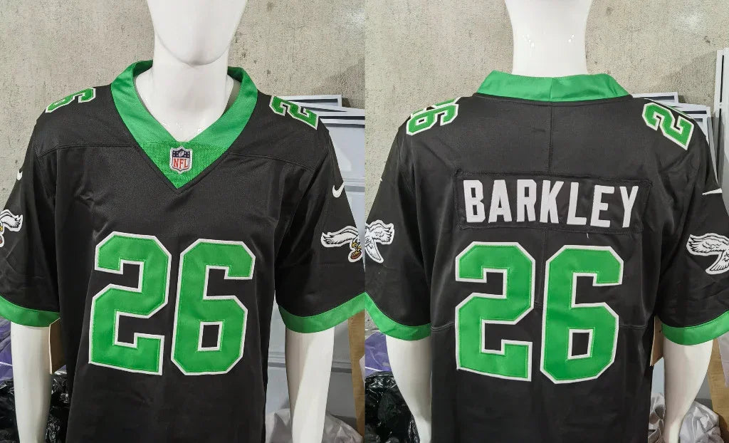 Eagles 25/26 Barkley #26 Black/Green NFL Jersey
