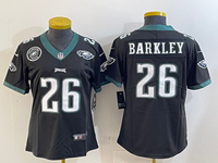 Eagles 25/26 Barkley #26 Black/Green/White Women NFL Jersey