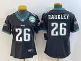 Eagles 25/26 Barkley #26 Black/Green/White Women NFL Jersey