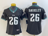 Eagles 25/26 Barkley #26 Black/Green/White Women NFL Jersey