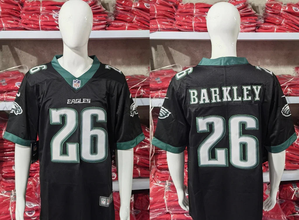 Eagles 25/26 Barkley #26 Black/Midnight Green NFL Jersey