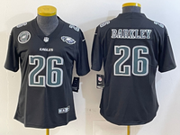 Eagles 25/26 Barkley #26 Black/White/Gray Women NFL Jersey