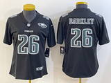 Eagles 25/26 Barkley #26 Black/White/Gray Women NFL Jersey