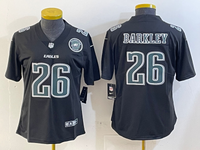 Eagles 25/26 Barkley #26 Black/White/Gray Women NFL Jersey