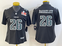 Eagles 25/26 Barkley #26 Black/White/Gray Women NFL Jersey