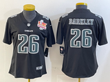 Eagles 25/26 Barkley #26 Black/White/Gray Women NFL Jersey
