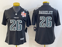Eagles 25/26 Barkley #26 Black/White/Gray Women NFL Jersey