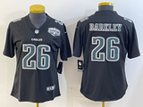 Eagles 25/26 Barkley #26 Black/White/Gray Women NFL Jersey