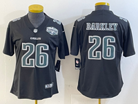 Eagles 25/26 Barkley #26 Black/White/Gray Women NFL Jersey