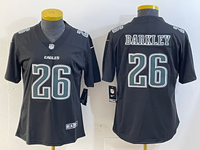 Eagles 25/26 Barkley #26 Black/White/Gray Women NFL Jersey