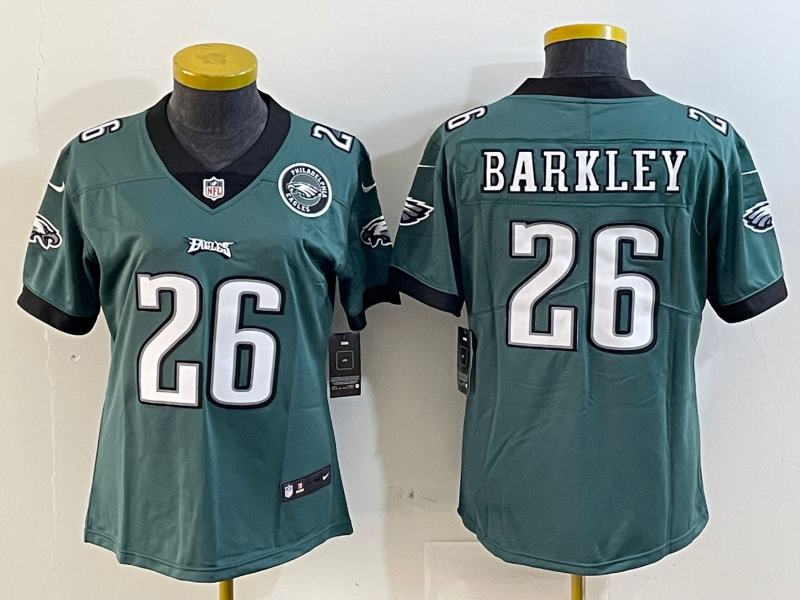 Eagles 25/26 Barkley #26 Green/Black/White Women NFL Jersey