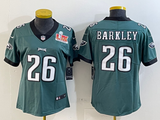 Eagles 25/26 Barkley #26 Green/Black/White Women NFL Jersey