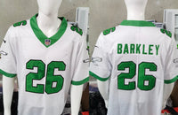 Eagles 25/26 Barkley #26 White/Green NFL Jersey