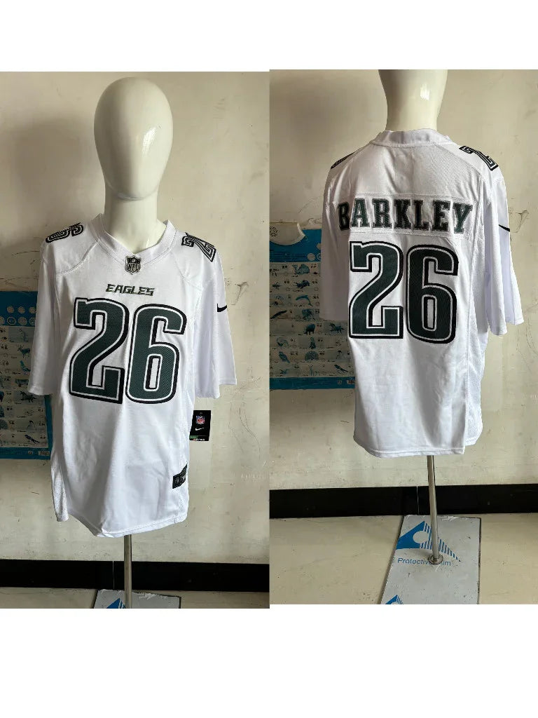Eagles 25/26 Barkley #26 White NFL Jersey