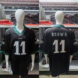 Eagles 25/26 Brown #11 Black/Midnight Green NFL Jersey