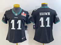 Eagles 25/26 Brown #11 Black/White/Green Women NFL Jersey
