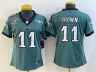 Eagles 25/26 Brown #11 Green/Black/White Women NFL Jersey