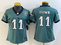 Eagles 25/26 Brown #11 Green/Black/White Women NFL Jersey