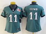 Eagles 25/26 Brown #11 Green/Black/White Women NFL Jersey