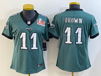 Eagles 25/26 Brown #11 Green/Black/White Women NFL Jersey