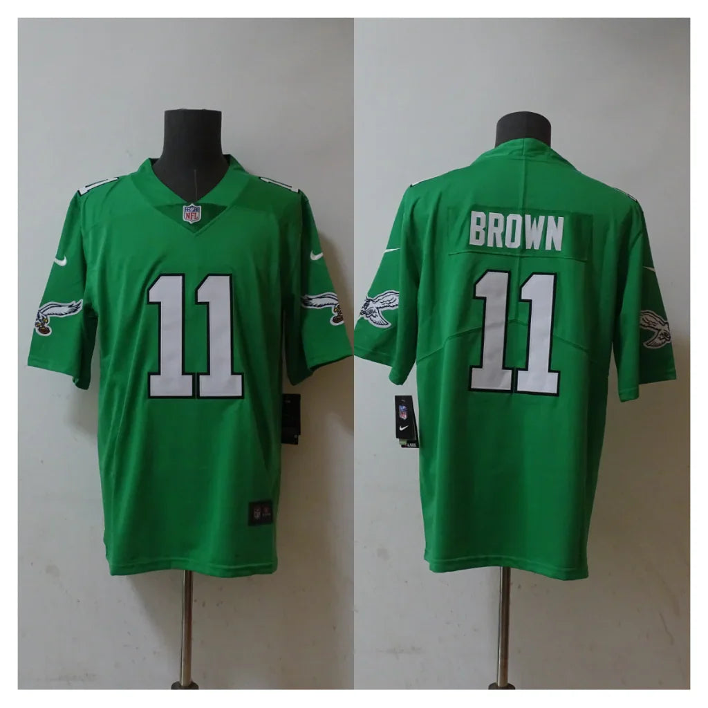 Eagles 25/26 Brown #11 Green NFL Jersey