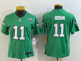 Eagles 25/26 Brown #11 Green/White/Black Women NFL Jersey