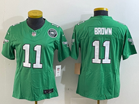 Eagles 25/26 Brown #11 Green/White/Black Women NFL Jersey