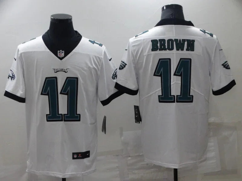 Eagles 25/26 Brown #11 White/Black NFL Jersey