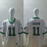 Eagles 25/26 Brown #11 White/Green NFL Jersey