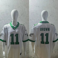 Eagles 25/26 Brown #11 White/Green NFL Jersey