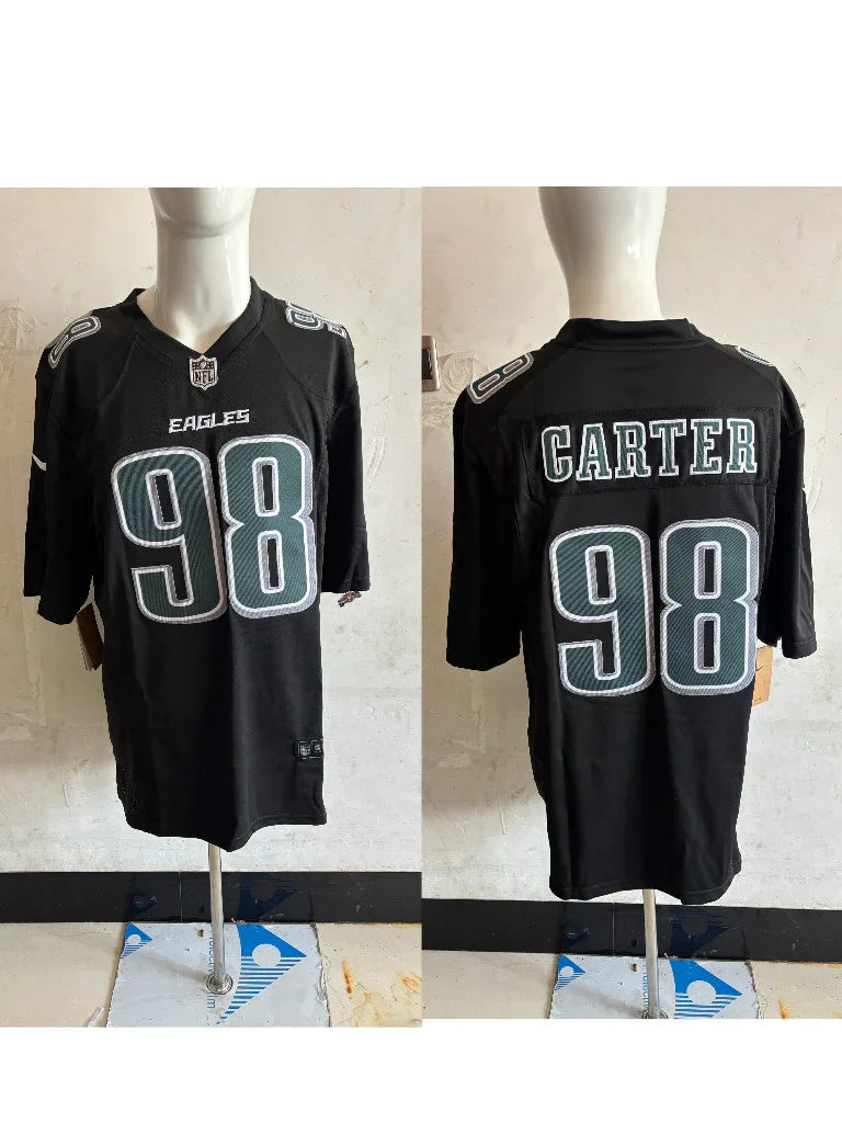 Eagles 25/26 Carter #98 Black NFL Jersey