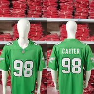 Eagles 25/26 Carter #98 Green NFL Jersey