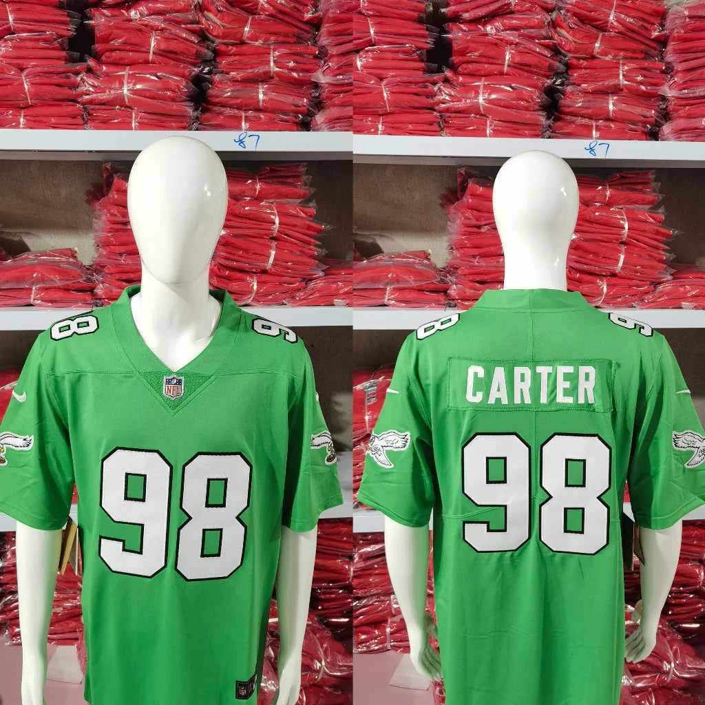 Eagles 25/26 Carter #98 Green NFL Jersey