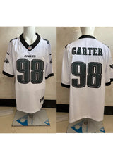 Eagles 25/26 Carter #98 White/Black NFL Jersey