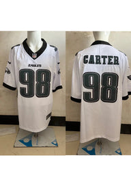 Eagles 25/26 Carter #98 White/Black NFL Jersey