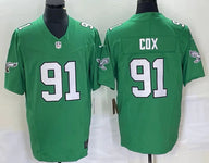 Eagles 25/26 Cox #91 Green NFL Jersey