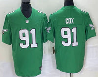 Eagles 25/26 Cox #91 Green NFL Jersey