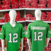 Eagles 25/26 Cunningham #12 Green NFL Jersey