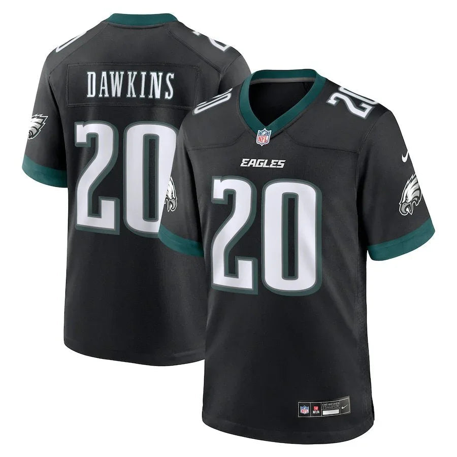 Eagles 25/26 Dawkins #20 Black/Midnight Green NFL Jersey