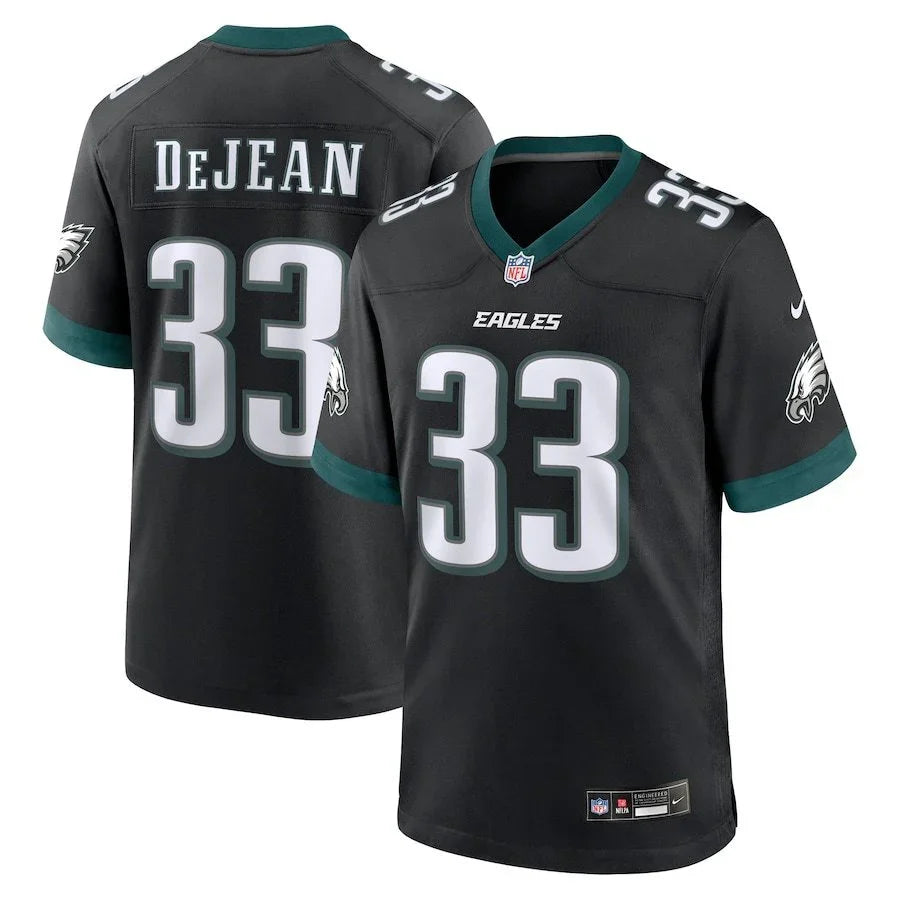 Eagles 25/26 DeJean #33 Black/Midnight Green NFL Jersey