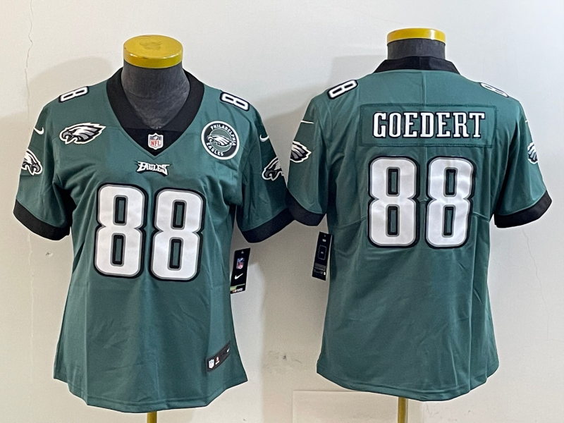 Eagles 25/26 Goedert #88 Green/Black/White Women NFL Jersey