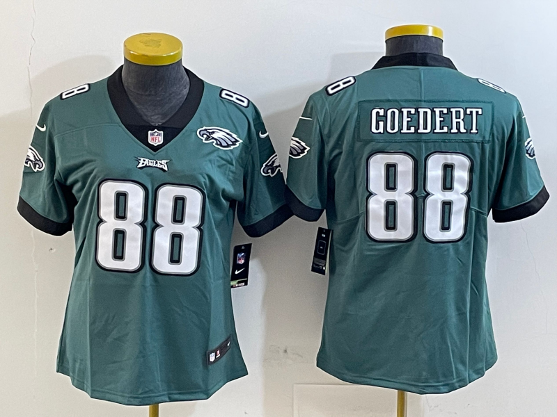 Eagles 25/26 Goedert #88 Green/Black/White Women NFL Jersey