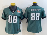Eagles 25/26 Goedert #88 Green/Black/White Women NFL Jersey